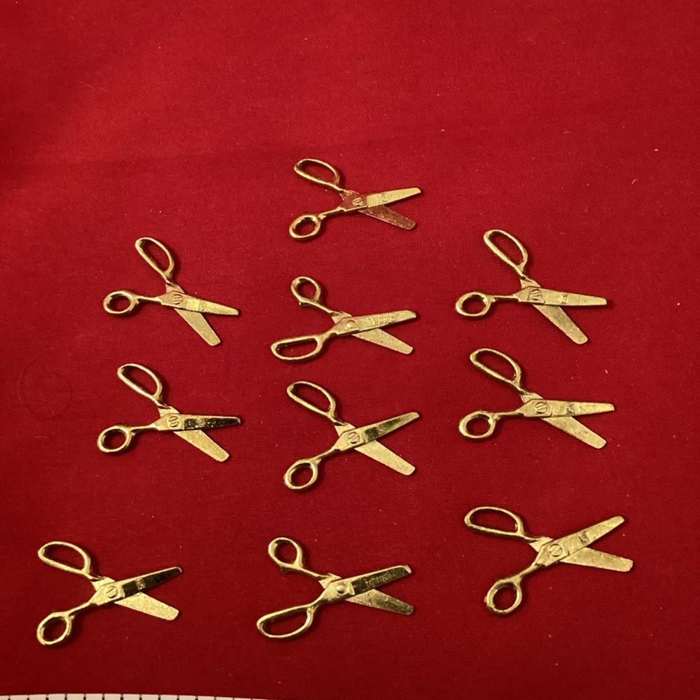 Ten miniatures scissors for crafting projects